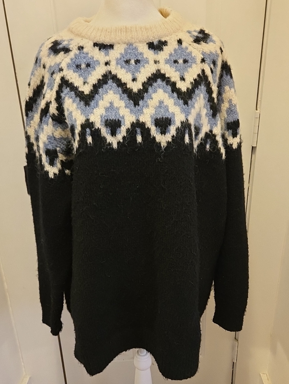 RD Style Fair Isle Blue And White Sweater XXL